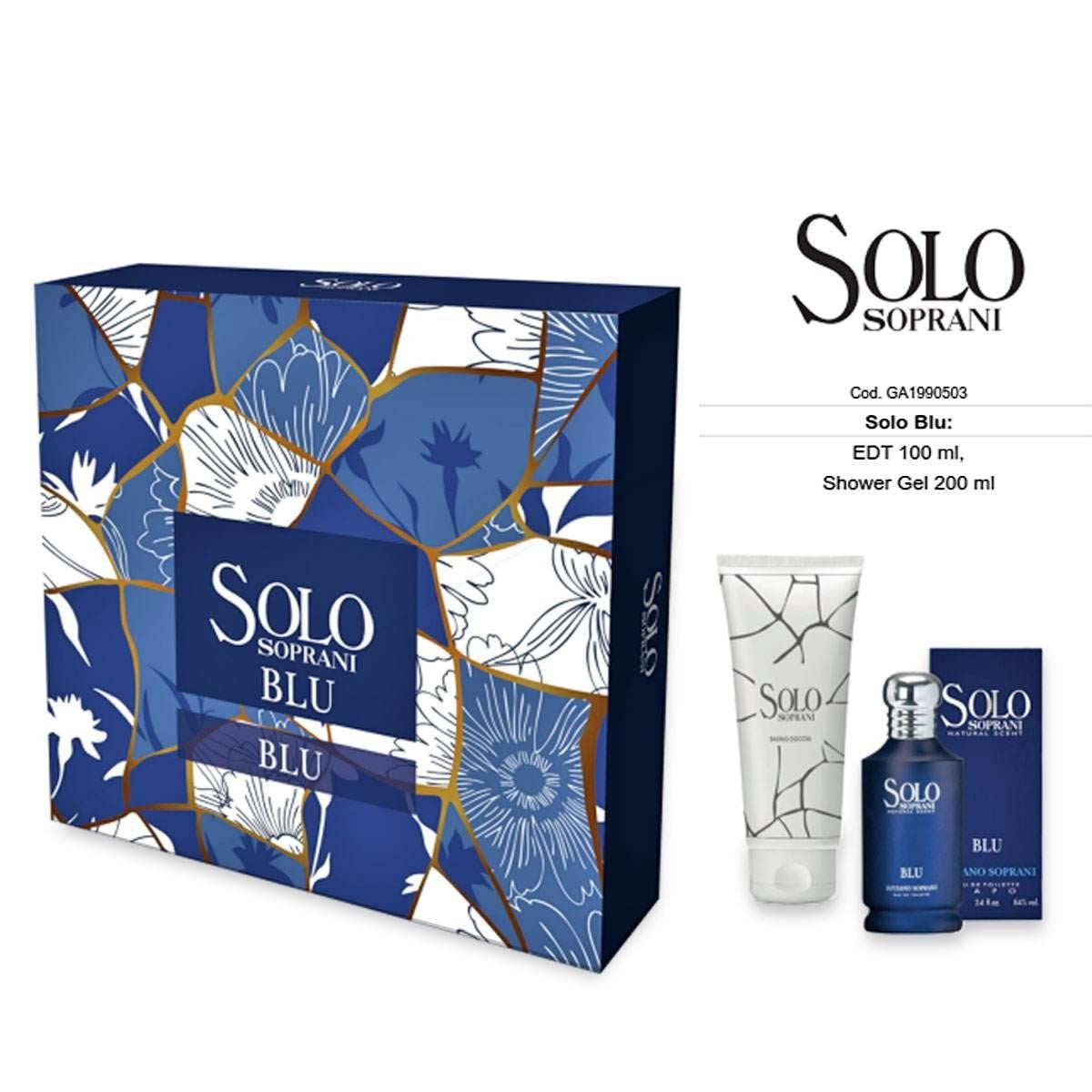 Solo soprani Solo Blu EDT 100 ml + Gel Doccia 200 ml — Set profumo con gel doccia