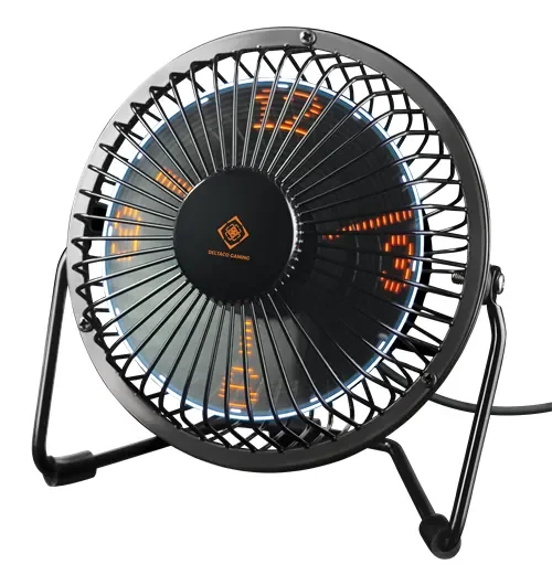 Deltaco Gaming Usb Table Fan With Clock (h:m:s) Black