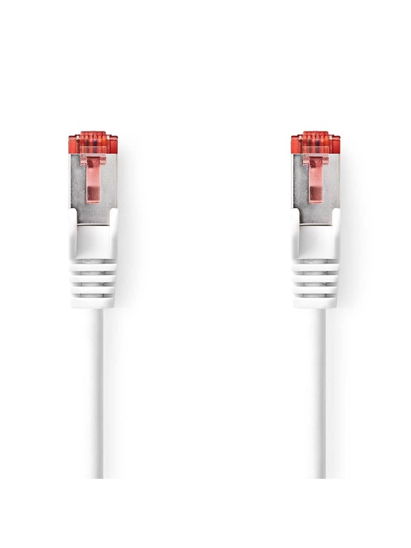 Nedis CAT6 Verkkokaapeli | RJ45 uros | RJ45 uros | S/FTP | 0.15 m | Pyöreä | LSZH | Valkoinen | Label