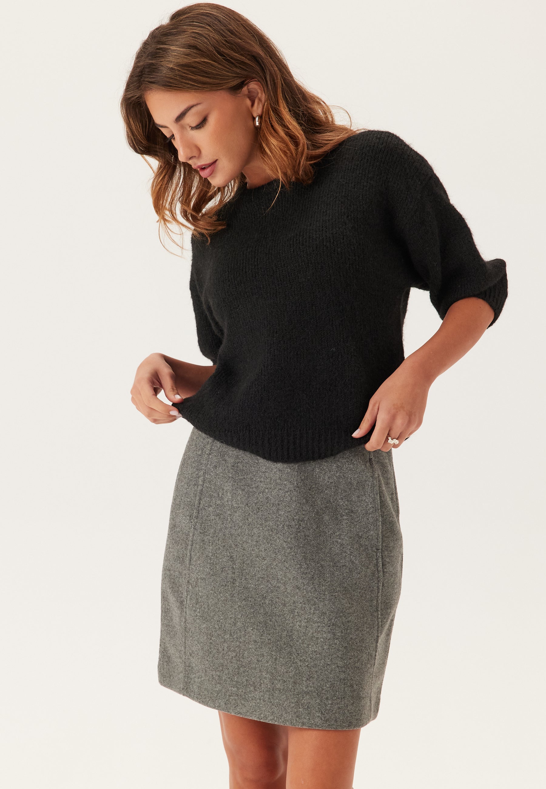 VERO MODA Hame 'VMFortunallison' meleerattu harmaa