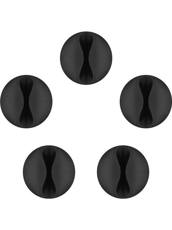 Goobay Kabelhantering 1 urtag (mini), svart 5-pack för att ordna och fästa, avtagbar