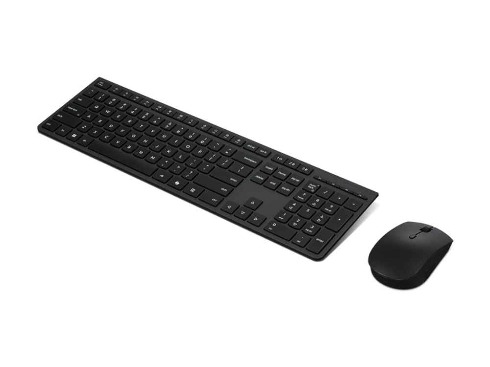 Lenovo Professional - keyboard and mouse set full size - QWERTY - Swedish/Finnish - grey Input Device - Näppäimistö ja Hiirisetti - Ruotsalainen/suomalainen - Harmaa