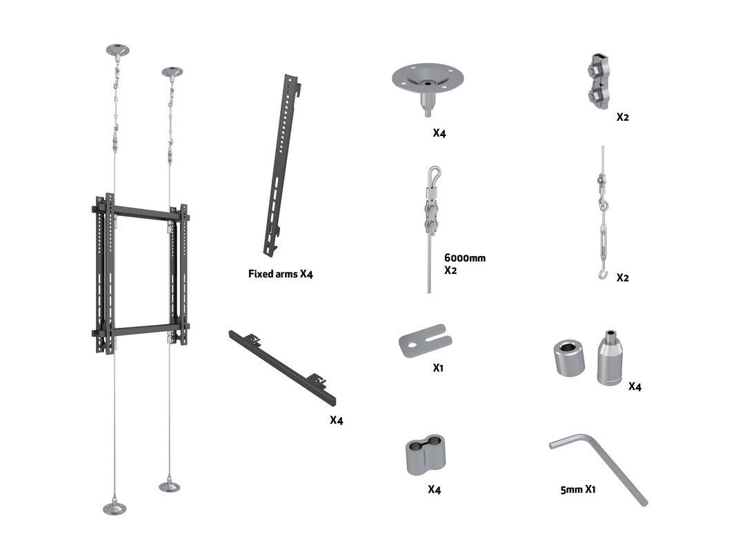 Multibrackets M Pro Wire 6000 Bracket 2 Displays