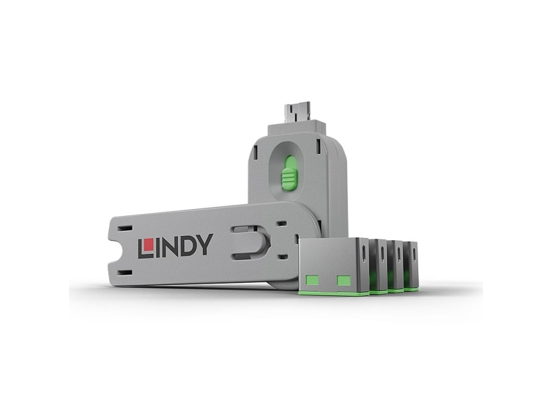 Lindy Port Blocker Usb Green 4-pack