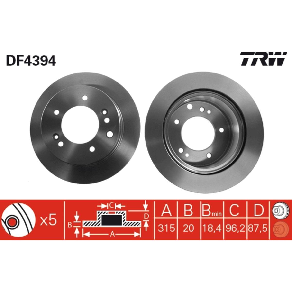 Jarrulevy TRW DF4394