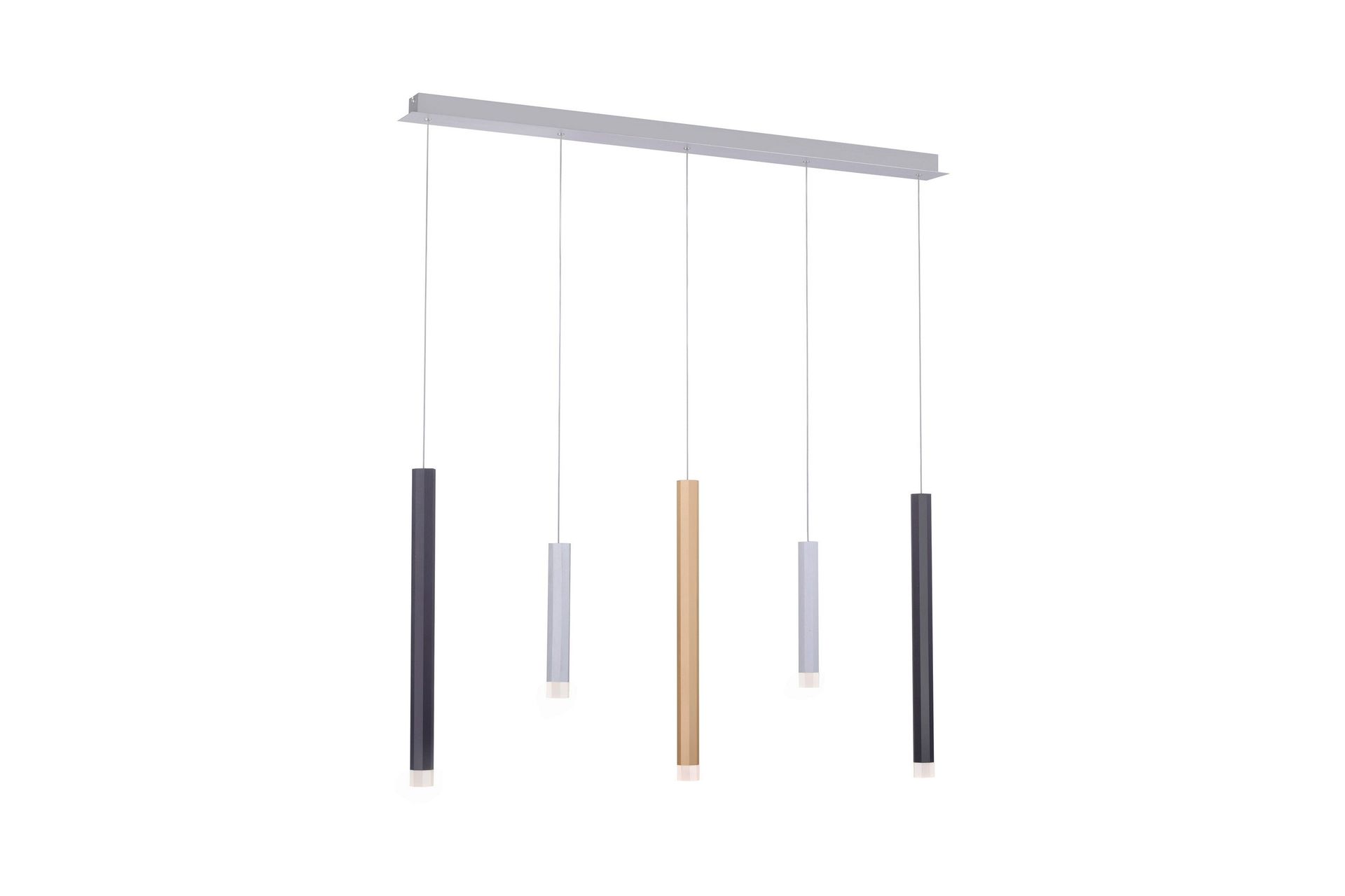 LED-riippuvalaisin PURE Gemin, värikäs, 5-lamppuinen