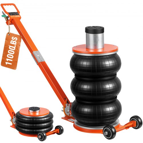 VEVOR Air Jack, 5 Ton/11000 lbs, 4-10 S Pneumatic Lifting Jack with Heightened Column & Adjustable Handle, Easy-to-Lift & Space-Saving Jack with Thick Rubber Pad, Fits for Sedan, SUV, Pickup Truck