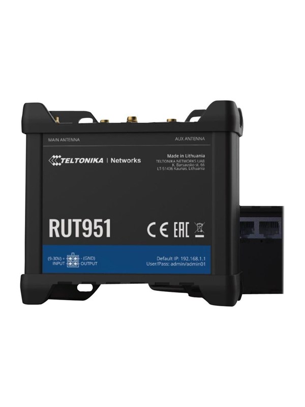 Teltonika RUT951 - wireless router - WWAN - Wi-Fi - 3G 4G 2G - DIN rail mountable - Wireless router N Standard - 802.11n
