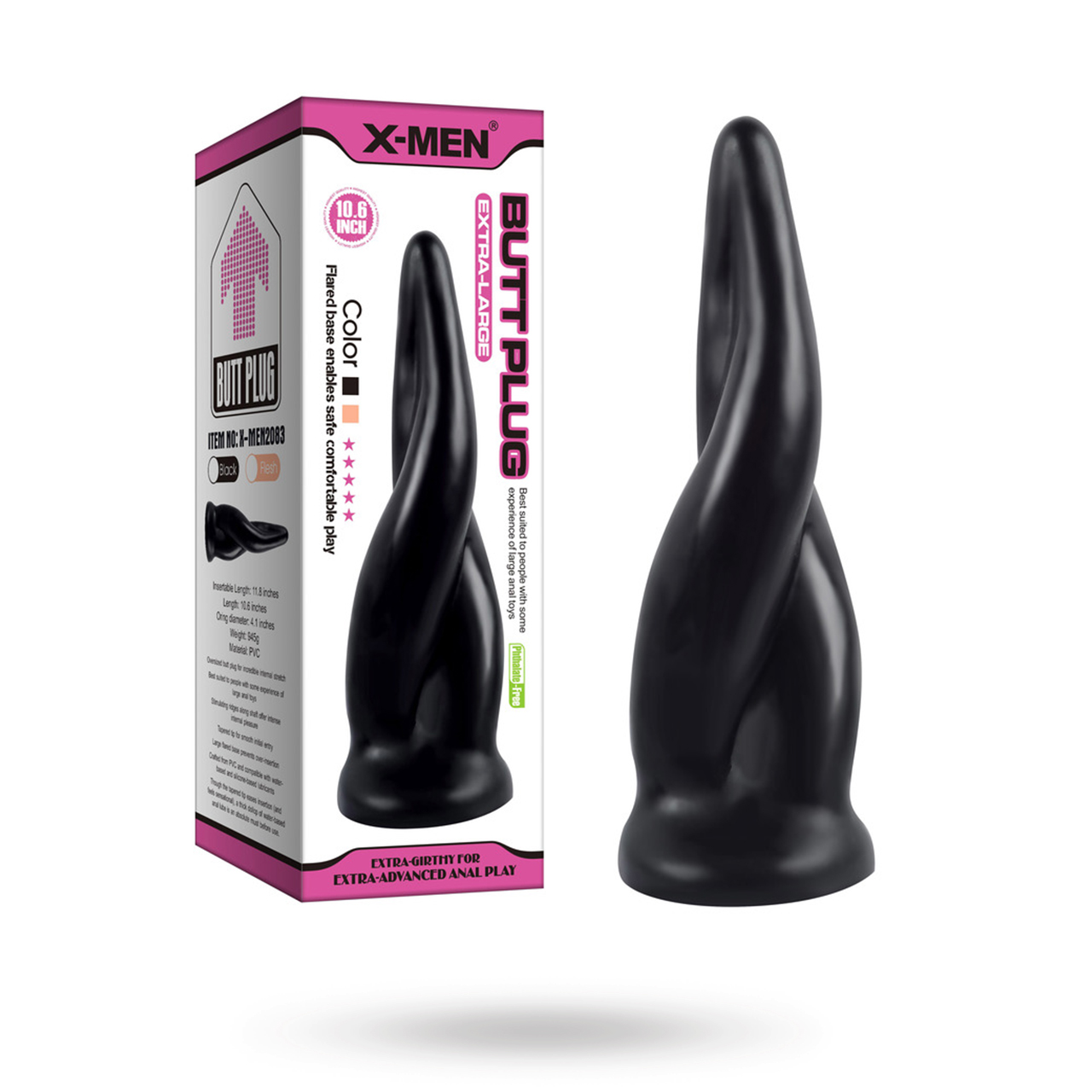 X-Men Extra Large Butt Plug Black 30 cm Anaalitappi