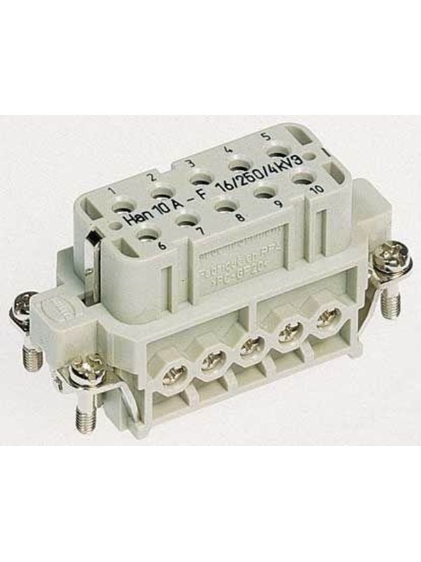 HARTING HAN A liitin, insertti tyyppi 10Ahunstik ruuviliitin max 2,5mm2, 16A10 polet