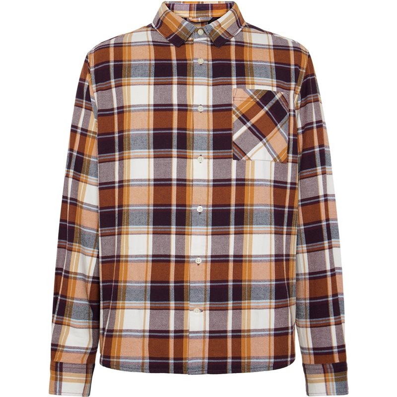 KnowledgeCotton Apparel Organic Cotton Checked Flannel Shirt GOTS Red Check - XXL