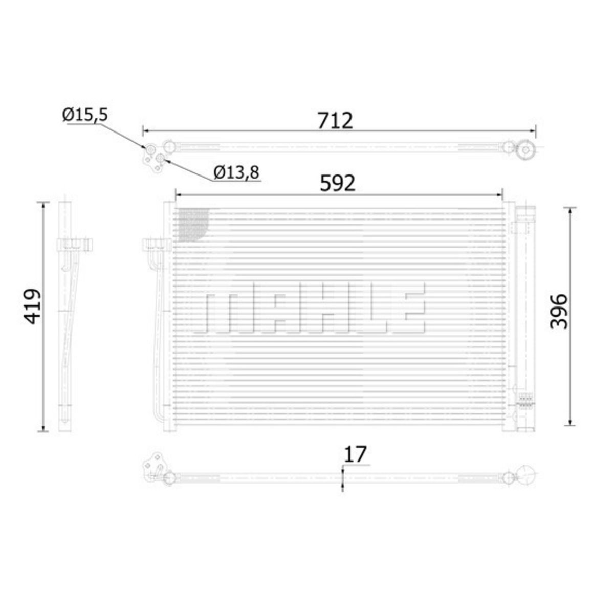 Lauhdutin, ilmastointilaite MAHLE AC 344 000S