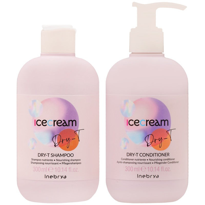 Inebrya Ice Cream Dry-T Kit Set - Shampoo 300 ml + Hoitoaine 300 ml