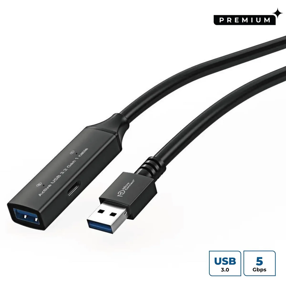 Microconnect Active Usb 3.0 Extension 10m Usb-a Usb-a Musta