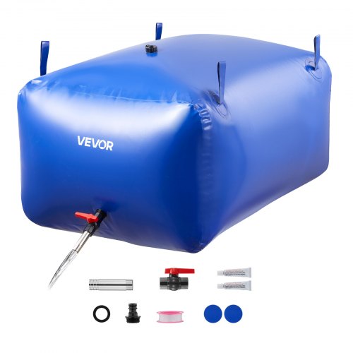 VEVOR Water Storage Bladder 400L Large Capacity Water Bag, Portable & Collapsible Soft Waters Container, Leakproof & Tear-Resistant PVC Emergency Waters Storage Tank for RV Truck & Outdoor Use
