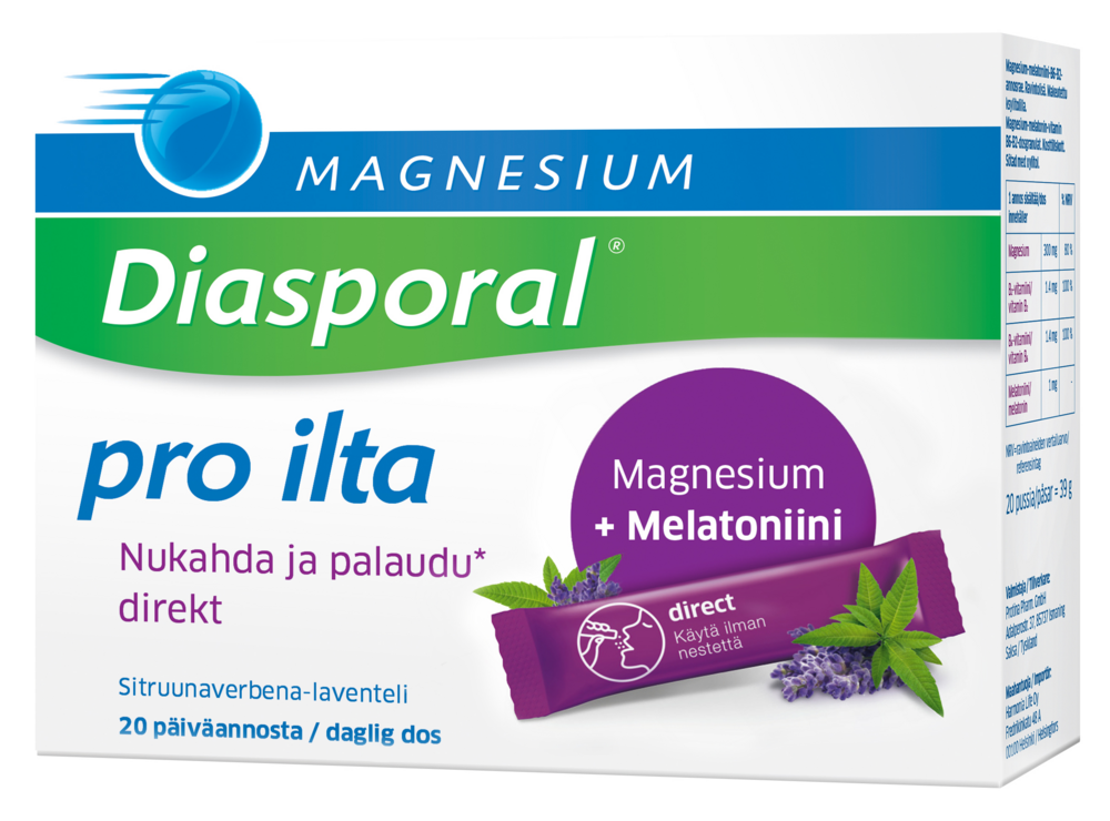 Diasporal magnesium pro ilta Direkt 20 kpl
