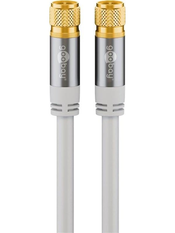 Goobay SAT-antennkabel (135 dB), 4x skärmad guldpläterad, F-plugg > F-plugg