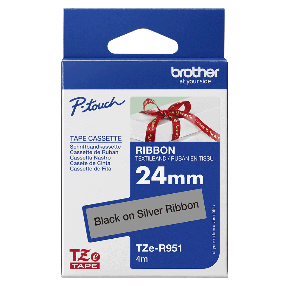 Brother TZER951 / TZE R951 Ribbon Tape Cassette - Musta on Hopea 24mm wide