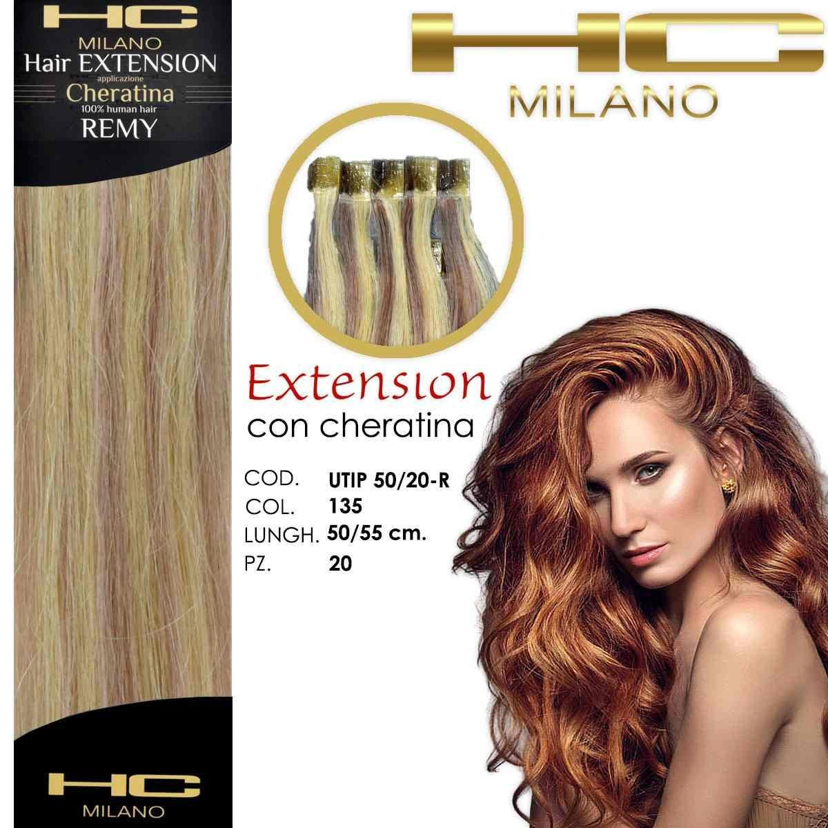 Hc Milano Remy-keratiinihiuspidennys 50/55 cm 20 kappaletta Väri S18/22