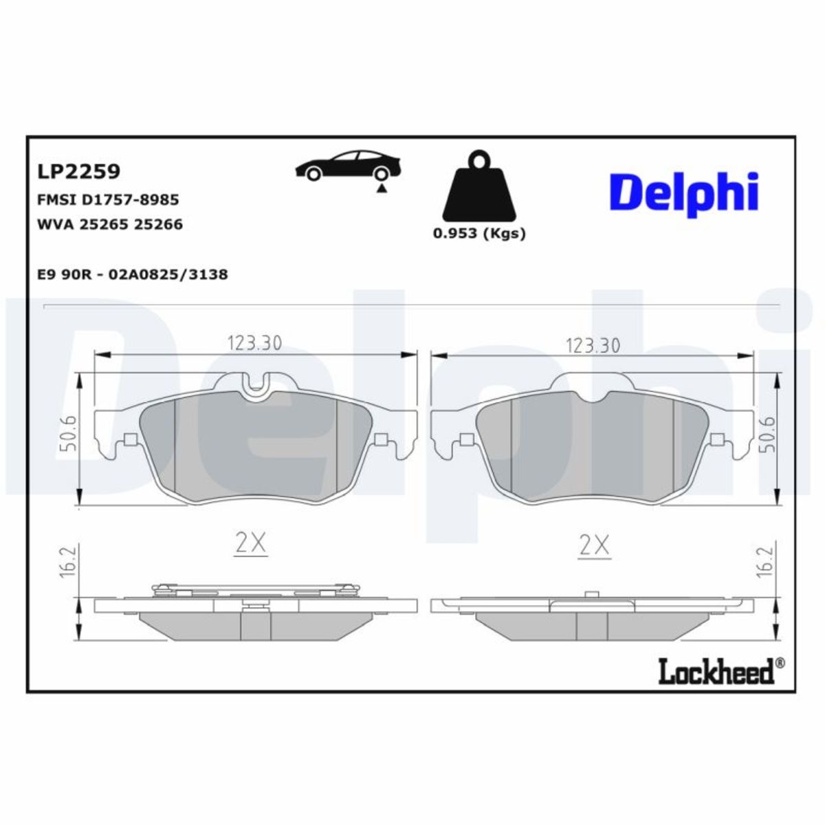 Jarrupalat, levyjarru DELPHI LP2259