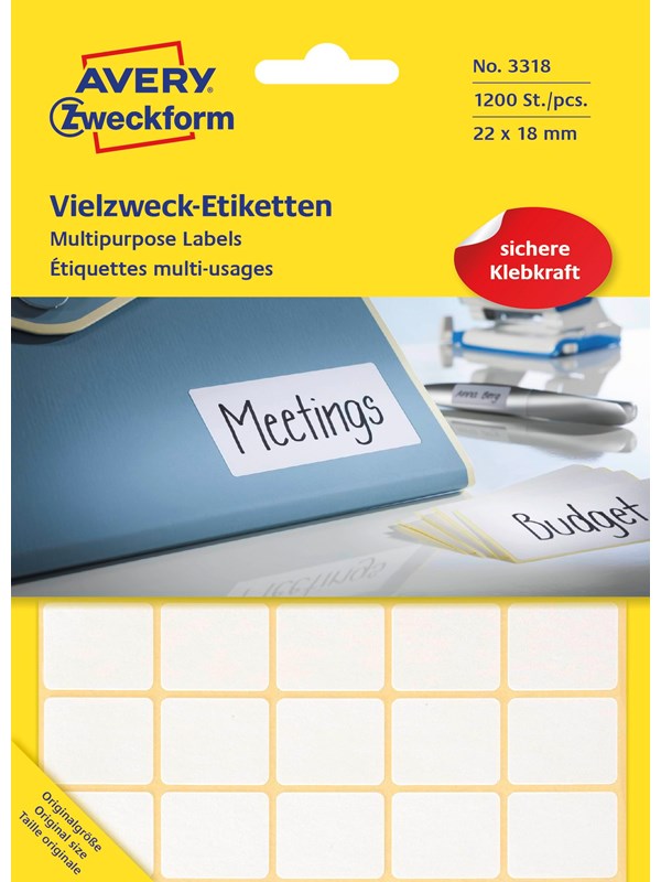 Avery Labels for handwriting permanent white