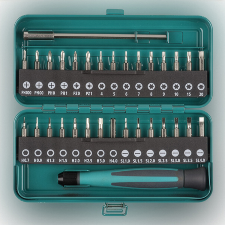 wolfcraft Micro Bit Box for Small Screws 32 Pcs.
