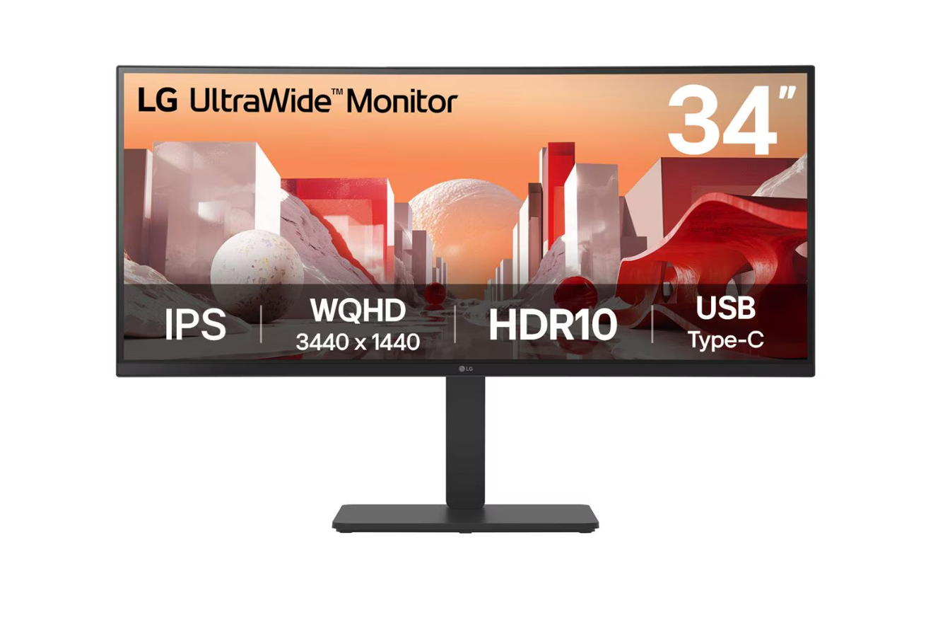 34" LG UltraWide 34BA75QE-B - 3440x1440 (UWQHD) - 60Hz - IPS - 90W USB-C - KVM switch
