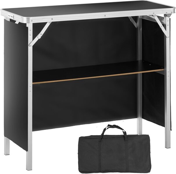 VEVOR Portable Tradeshow Podium Table, 97,5 × 38,5 × 87 cm, Display Exhibition Counter Stand Booth Fair with Wall, Foldable Promotion Retail Bar Table Podium with Storage Rack and Carrying Bag
