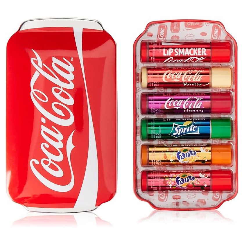 Markwins Lip Smacker Coca-Cola Collection, 6 kappaleen huulirasvasetti aidoilla Coca-Colan mauilla