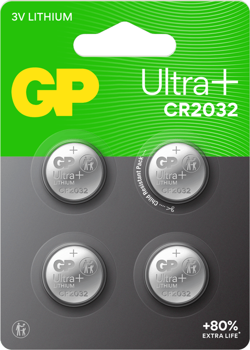 Gp Nappiparisto Ultra Plus Litium Cr2032 4 Kpl