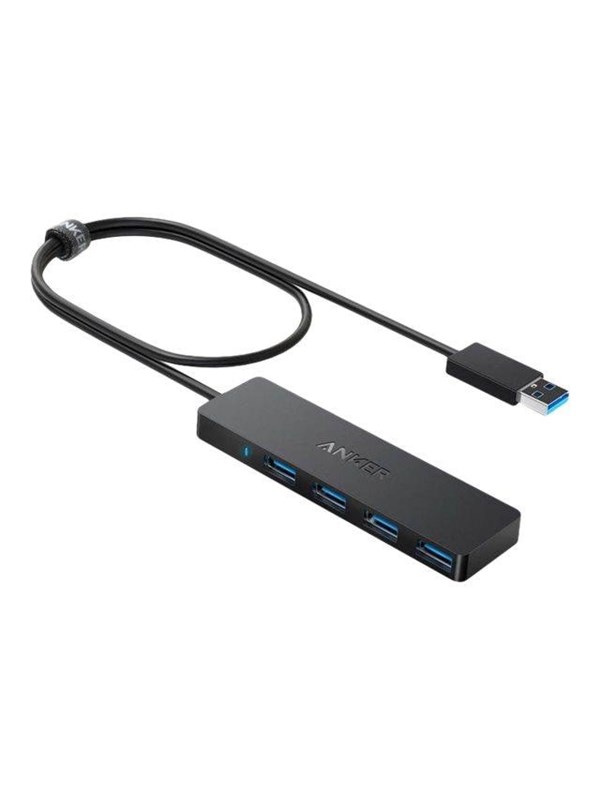 Anker Ultra Slim 4-Port USB 3.0 -tietoväylän keskusyksikkö USB hub - 4 porttia - USB 3.0 - Musta