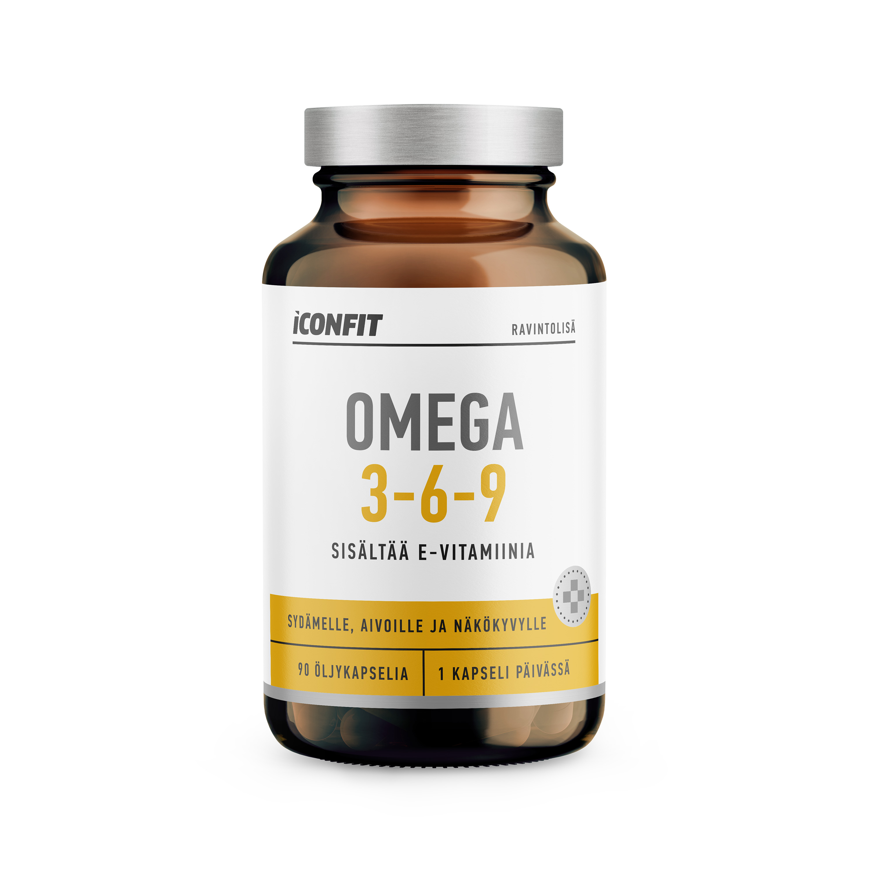 Iconfit Omega 3-6-9, Sisältää E-vitamiinia, 990mg, 90 kpl
