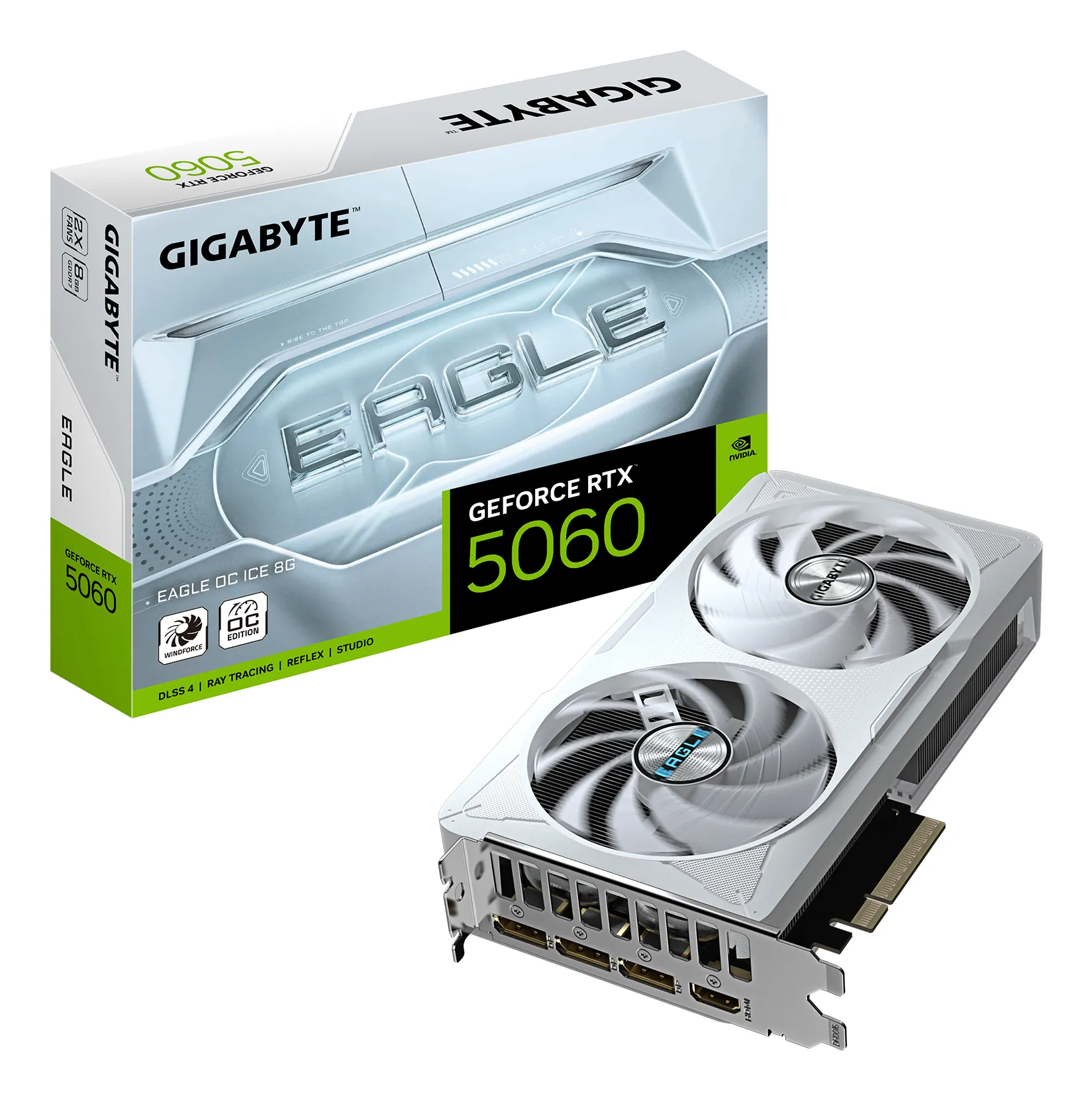 GIGABYTE GeForce RTX 5060 EAGLE OC ICE - 8GB GDDR7 RAM - Näytönohjaimet