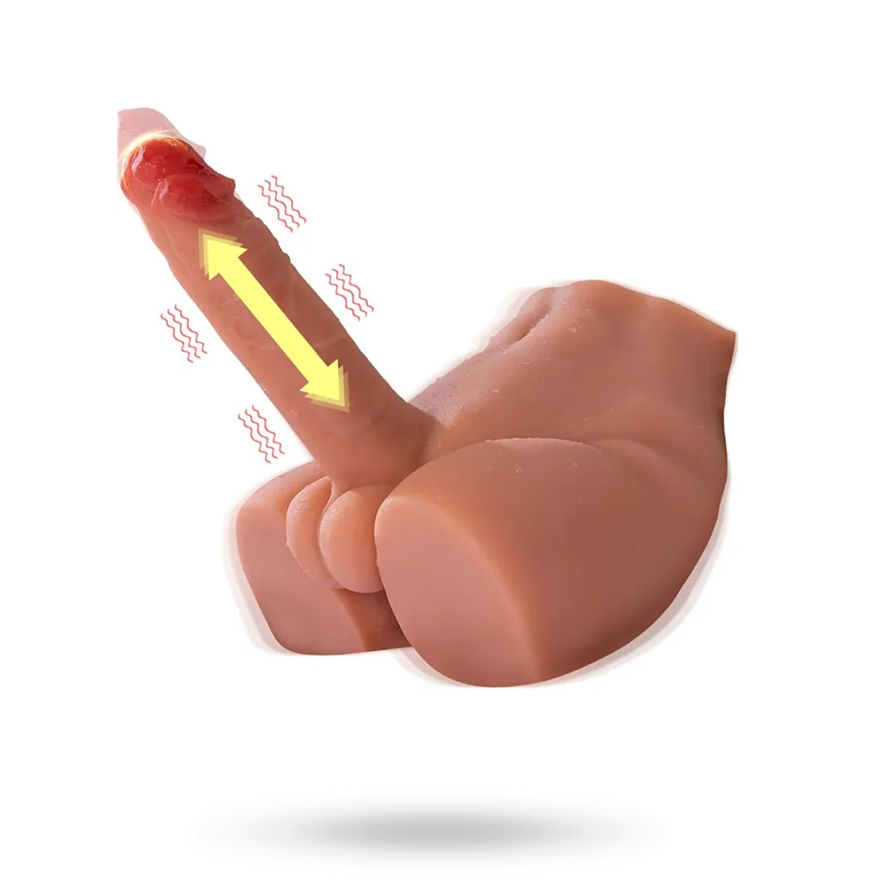 Peel Thrusting & Vibrating Dildo Mies Seksinukke