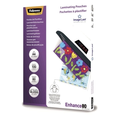 Fellowes Laminointitaskut A4 80 mic. 100/pkt, kiiltävä 5306114 Vastaa: N/A