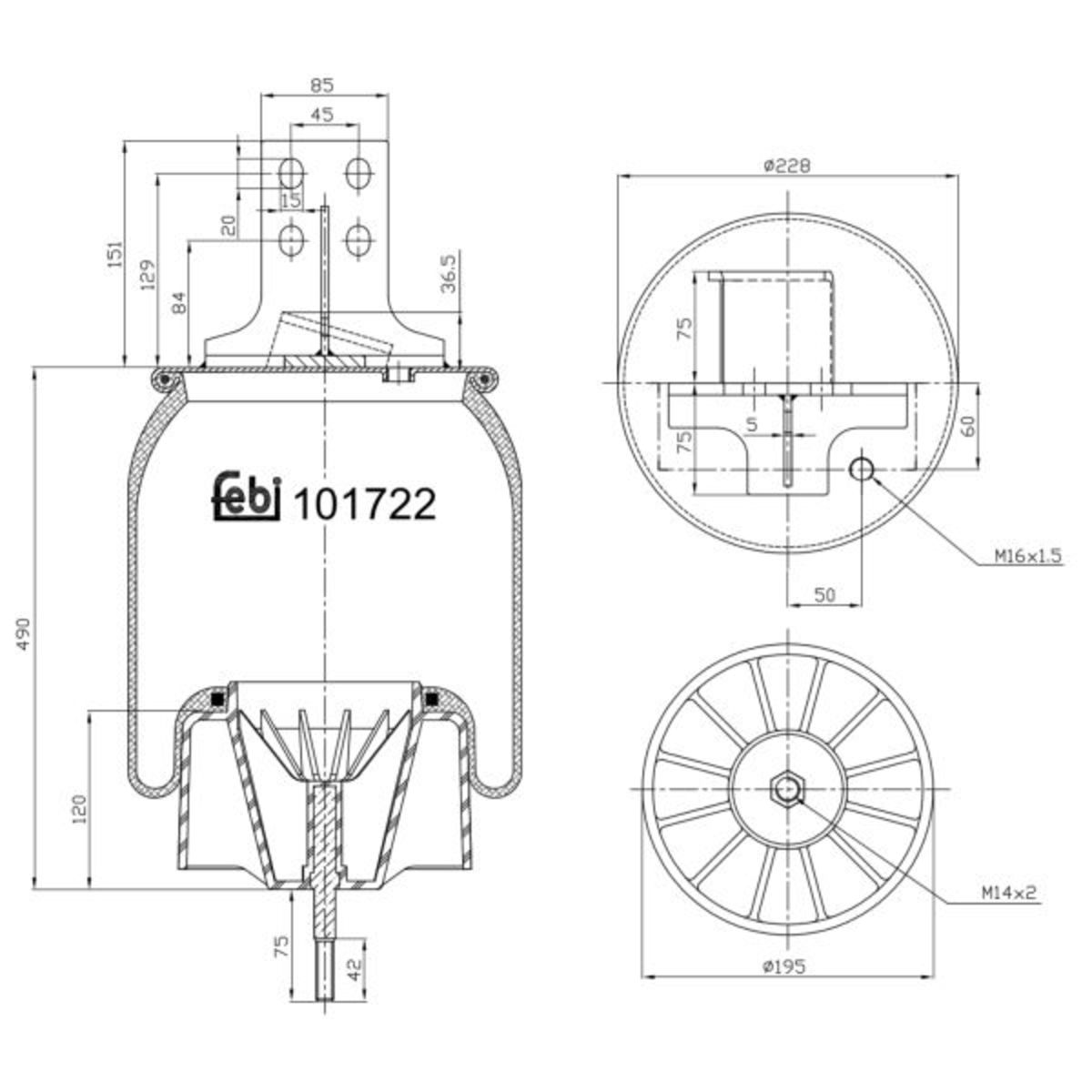 Metallipalje, ilmajousitus FEBI BILSTEIN 101722