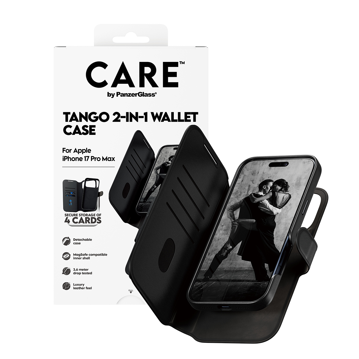 CARE by PanzerGlass Feature Case Tango Two-in-One Wallet w. MagSafe iPhone 17 Pro Max