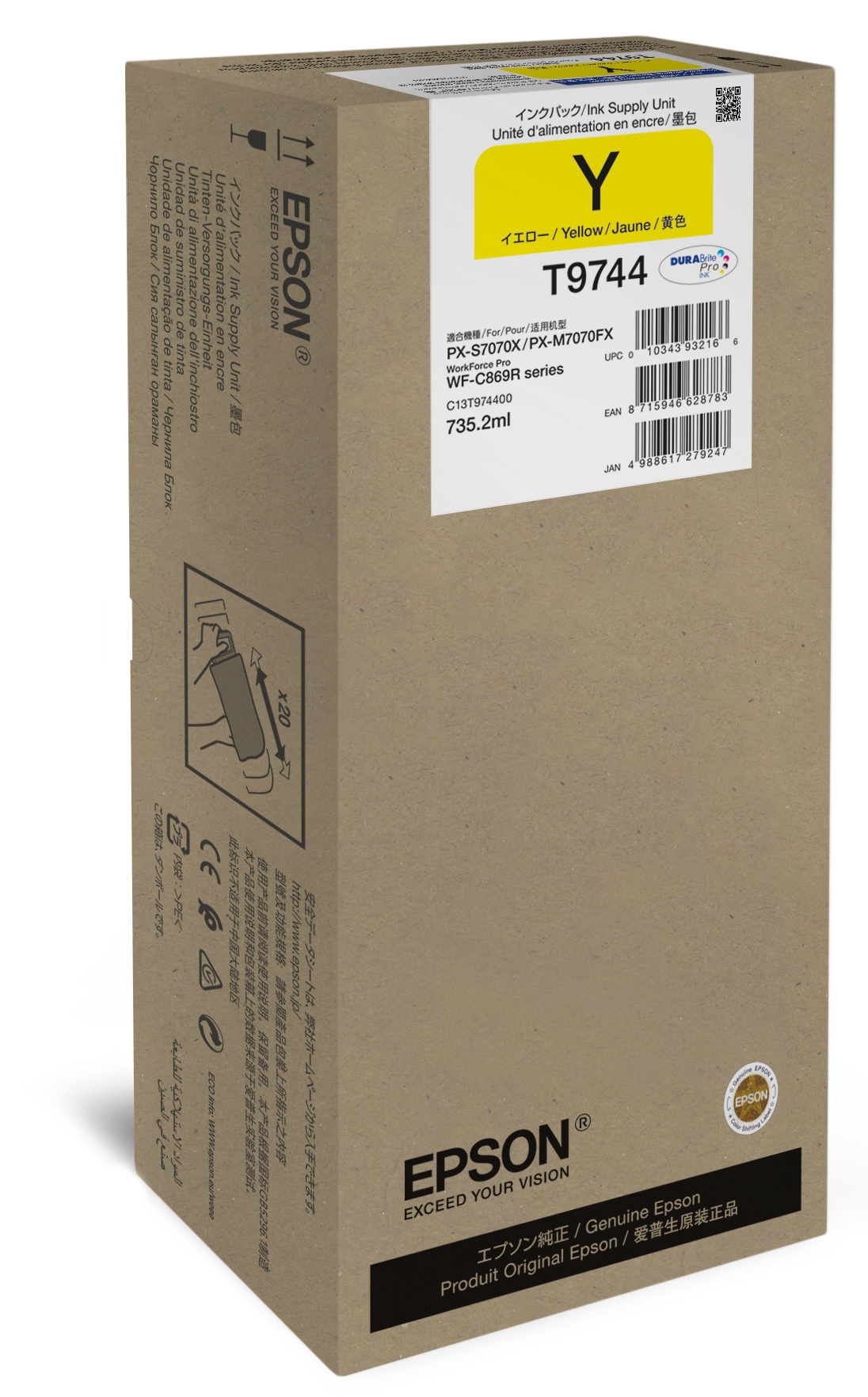 Epson Epson T9744 Mustepatruuna Keltainen C13T974400 Vastaa: N/A