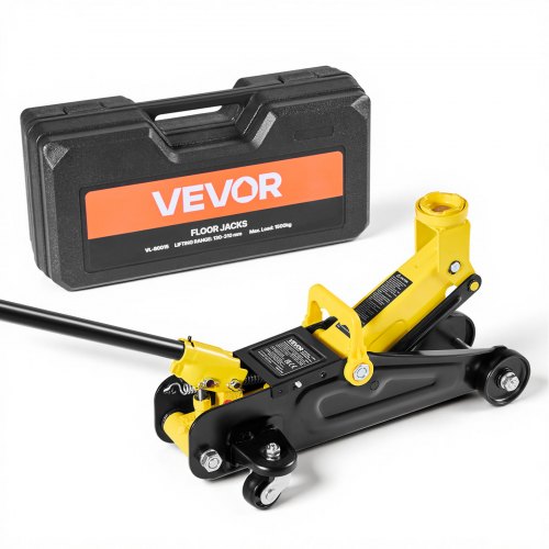 VEVOR Low Profile Floor Jack, 1.5 Ton Capacity, Steel Racing Floor Jack with Single Piston Quick Lift Pump, Storage Case, Hydraulic Trolley Car Lift for Sports Cars, Sedans, Lifting Range 130-310 mm