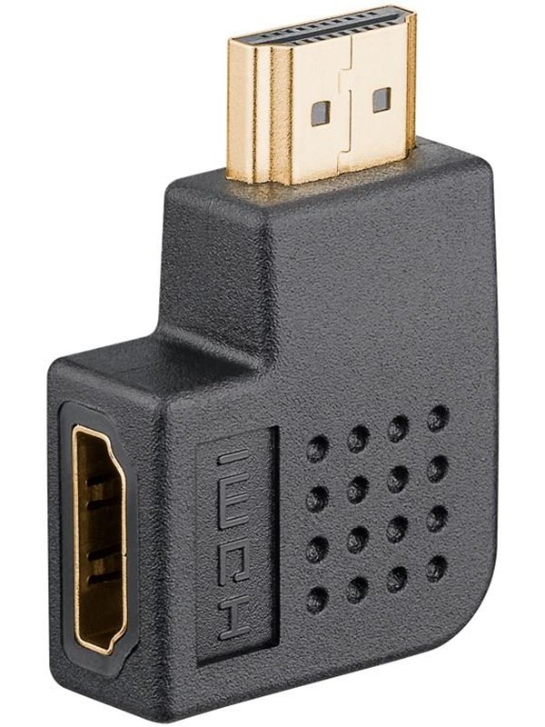 Goobay HDMITM vinkeladapter 270°, guldpläterad, 8K @ 60 Hz HDMITM-uttag (typ A) > HDMITM kontakt (typ A) 270 °