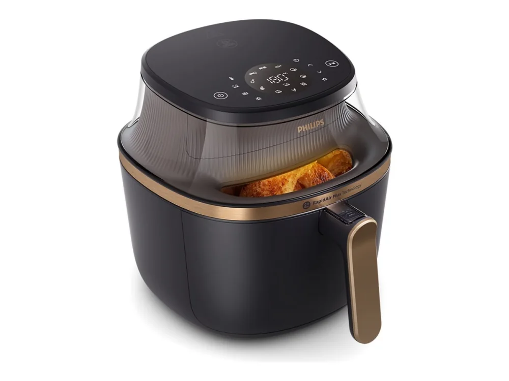 Philips 3000 series Airfryer 7,2 l, kuumailmakeitin, 7,2 l, 1,4 kg, yksittäinen, musta, kultainen, kosketusnäyttö