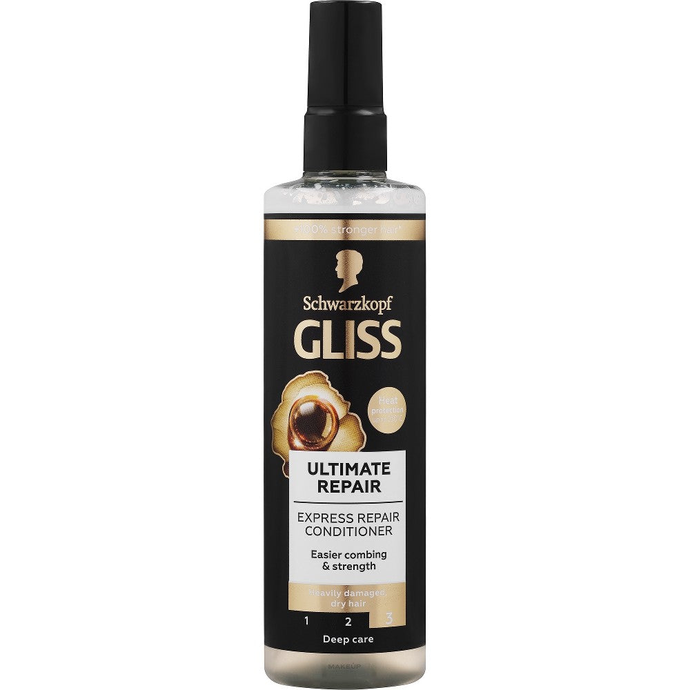 Schwarzkopf Gliss Ultimate Repair uudistava, hiuksiin jätettävä hoitoaine vaurioituneille ja kuiville hiuksille 200 ml
