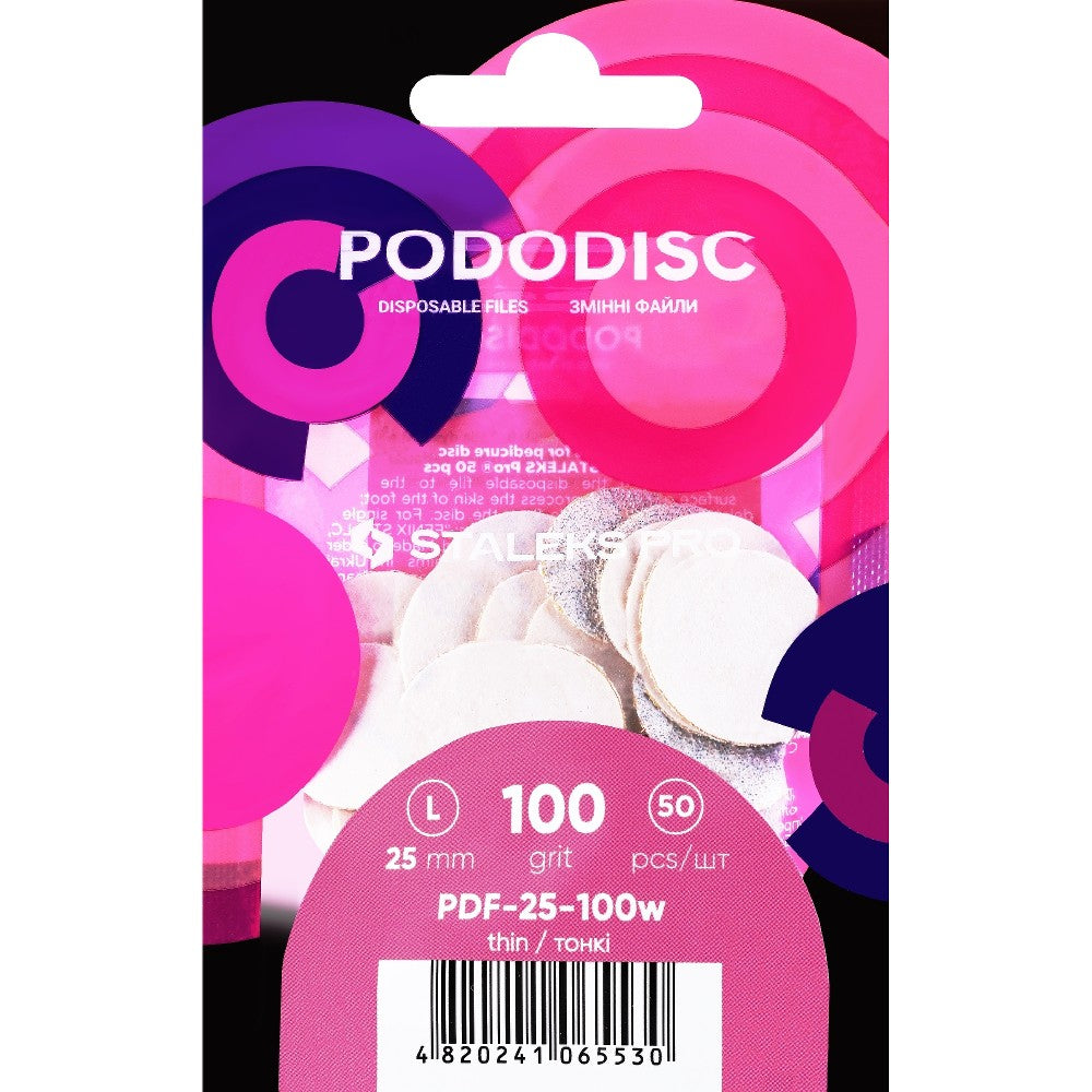Staleks Pro M 100 Grit White täyttötyynyt pedikyyrilevyyn - vaihtohiomapaperi pedikyyrilevyyn 50 kpl