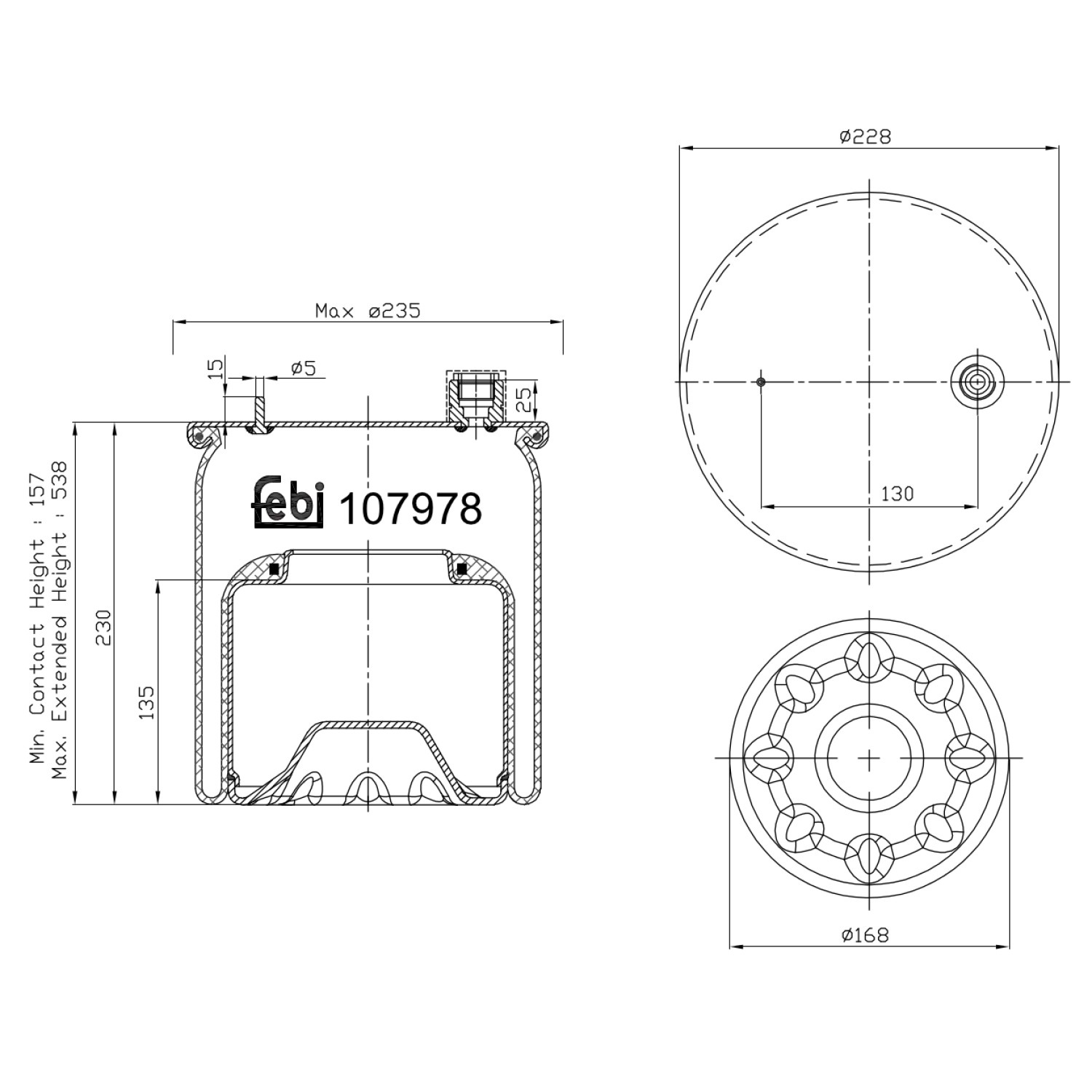 Metallipalje, ilmajousitus FEBI BILSTEIN 107978