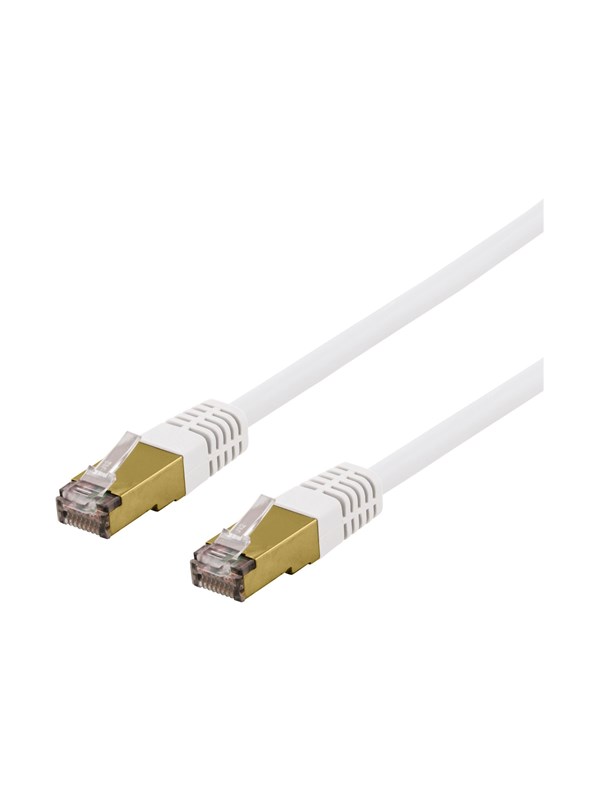 DELTACO S/FTP Cat6a laitekaapeli, Delta-sert., LSZH, 2m, valkoinen
