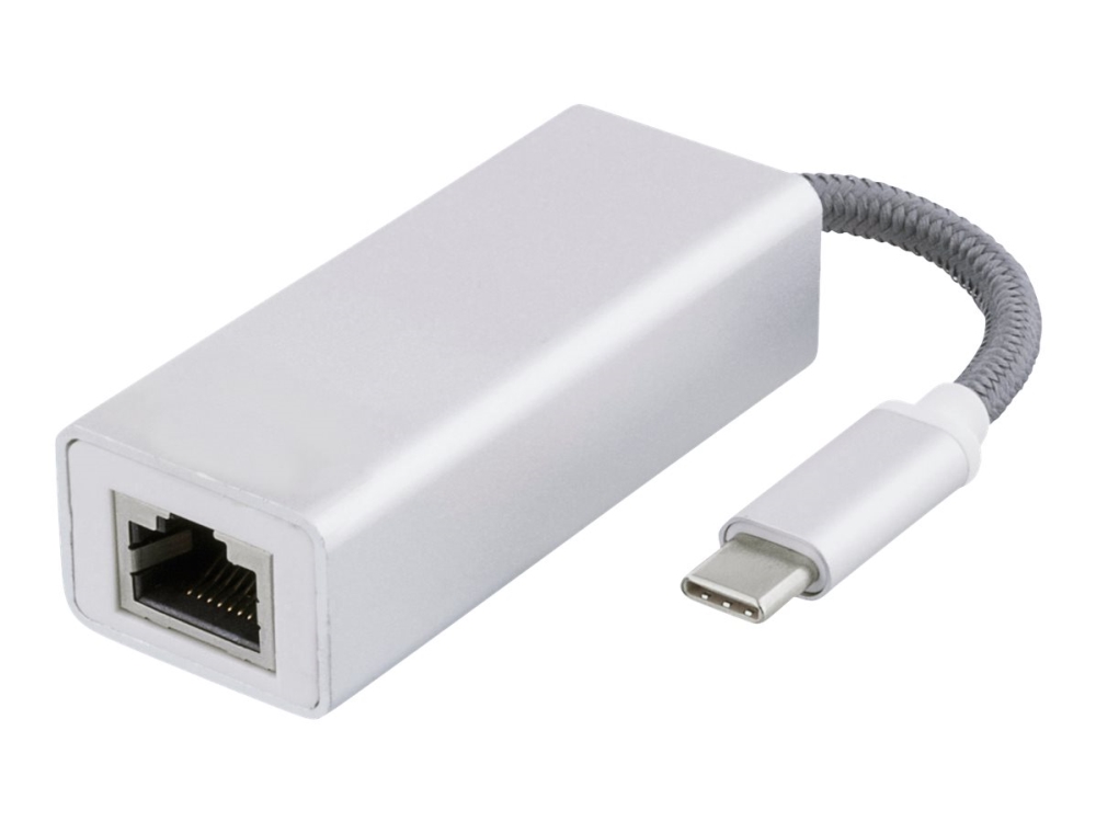 DELTACO USBC-1080 - USB-C-Gigabit Ethernet -sovitin, valkoinen