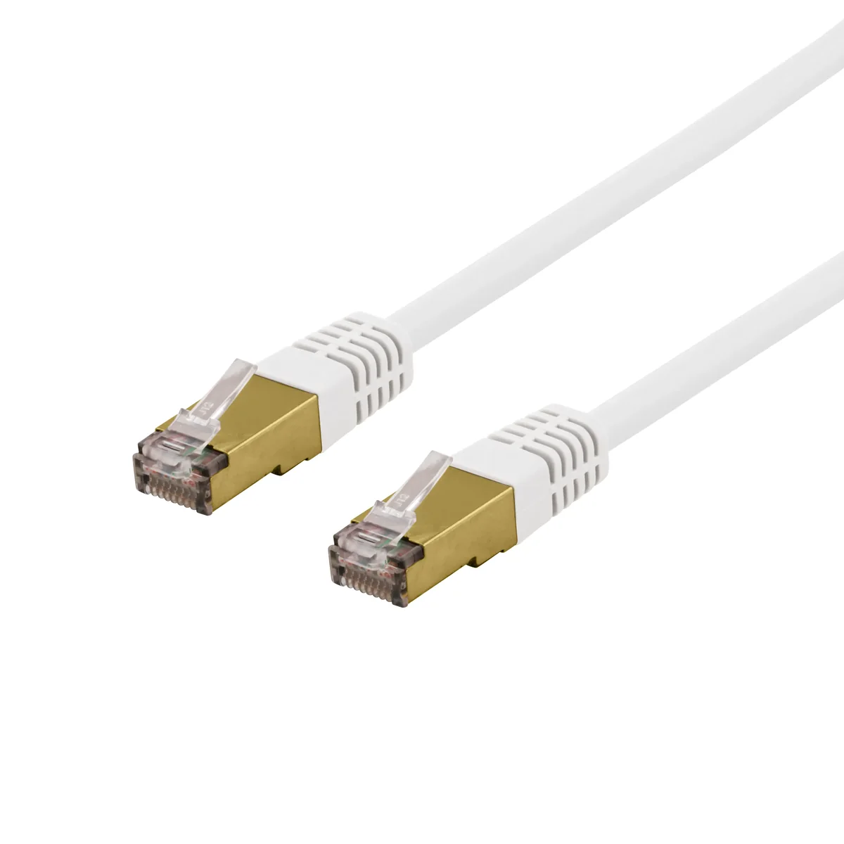 Deltaco Cat6a S/FTP RJ45 7m -verkkokaapeli, valkoinen