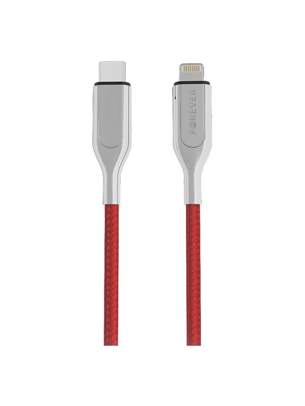 Forever Core Ultranopea MFI USB Type-C / Lightning  2 4A lataus- ja synkronointikaapeli 1 5m  punainen