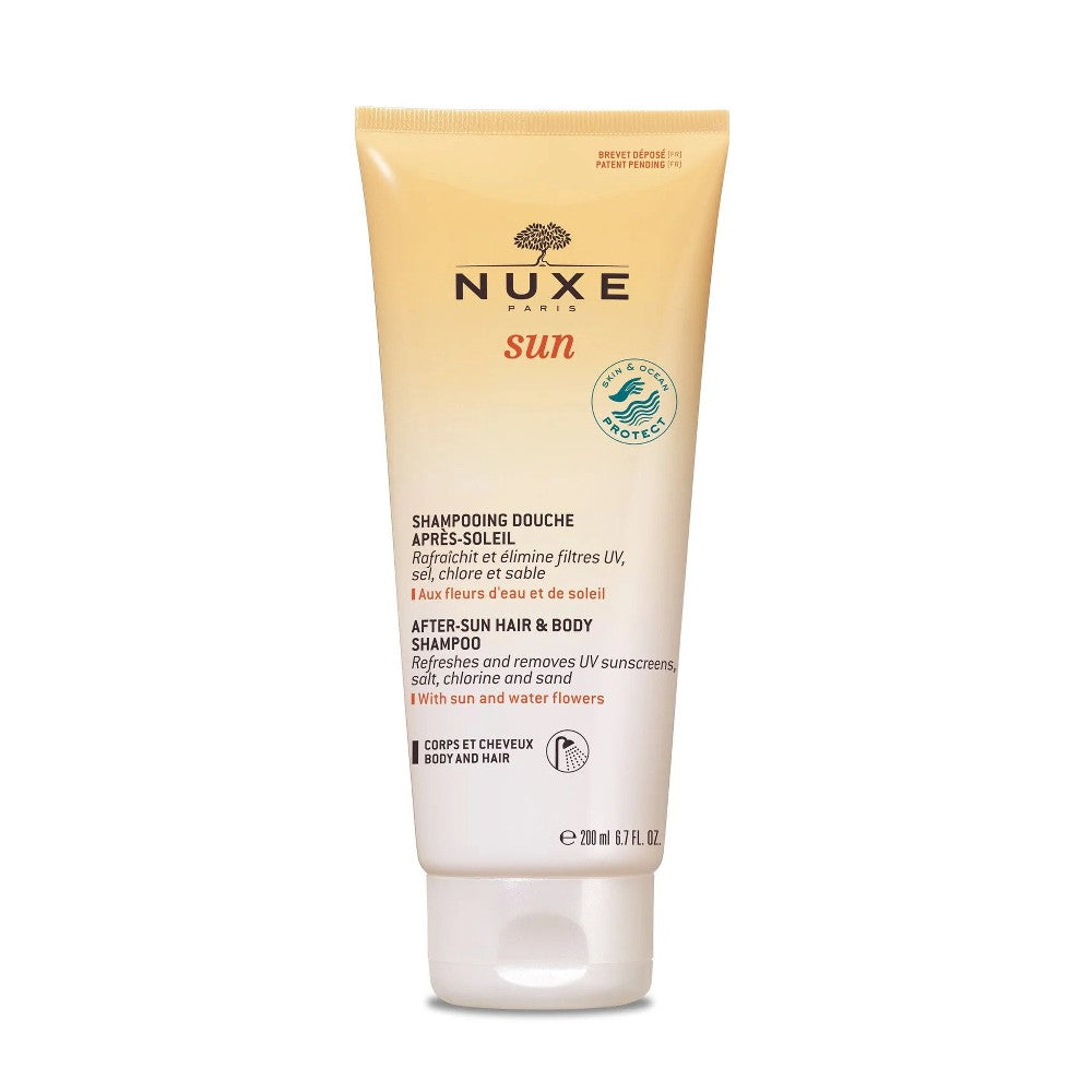 Nuxe, Aurinkosuoja, shampoo, auringonoton jälkeinen puhdistusaine 200 ml
