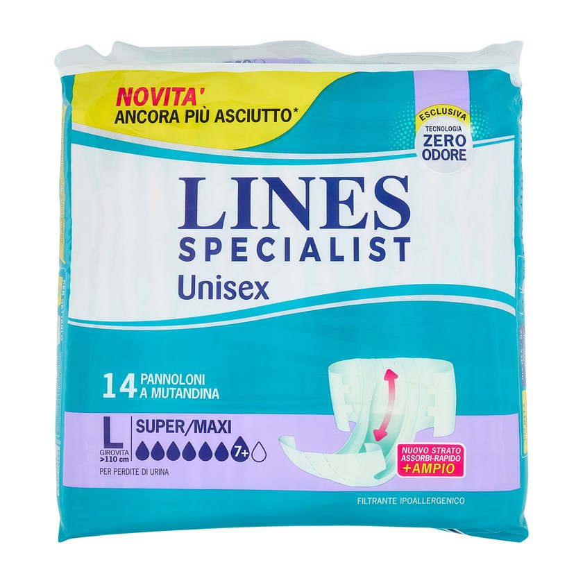 Lines Specialist Unisex vaippahousut Super Maxi 14 kpl L
